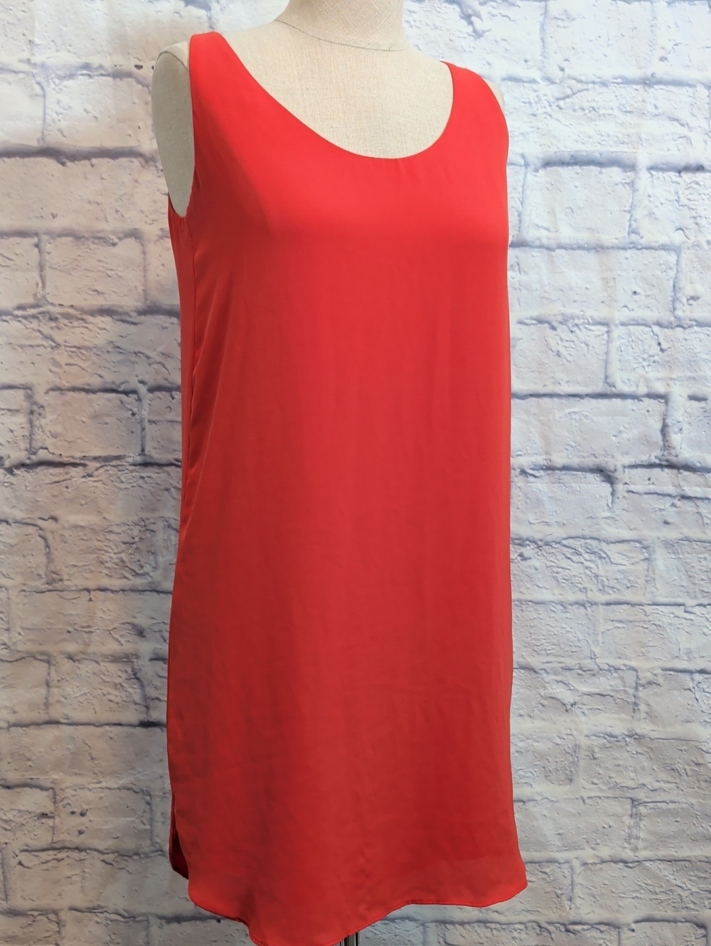 LOFT Coral Red Sleeveless Scoop Neck Shift Dress - Size XS Petite